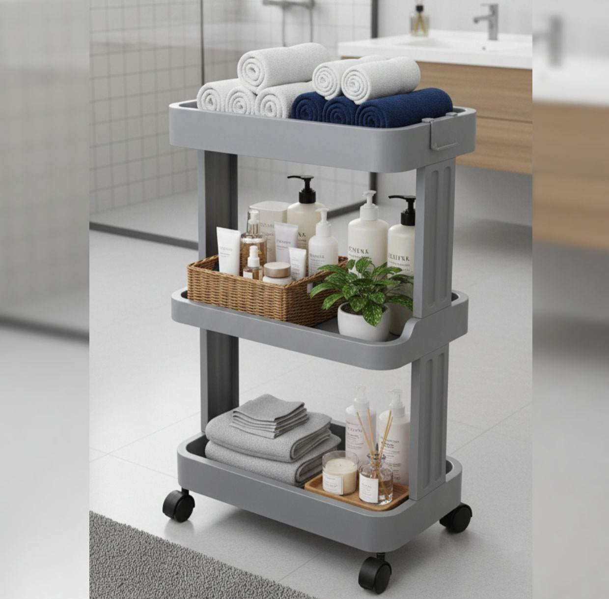 Étagère Mobile à 3 Niveaux