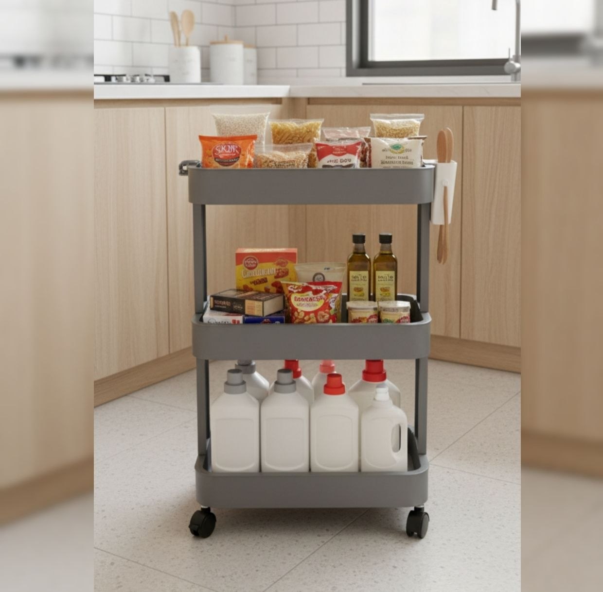 Étagère Mobile à 3 Niveaux