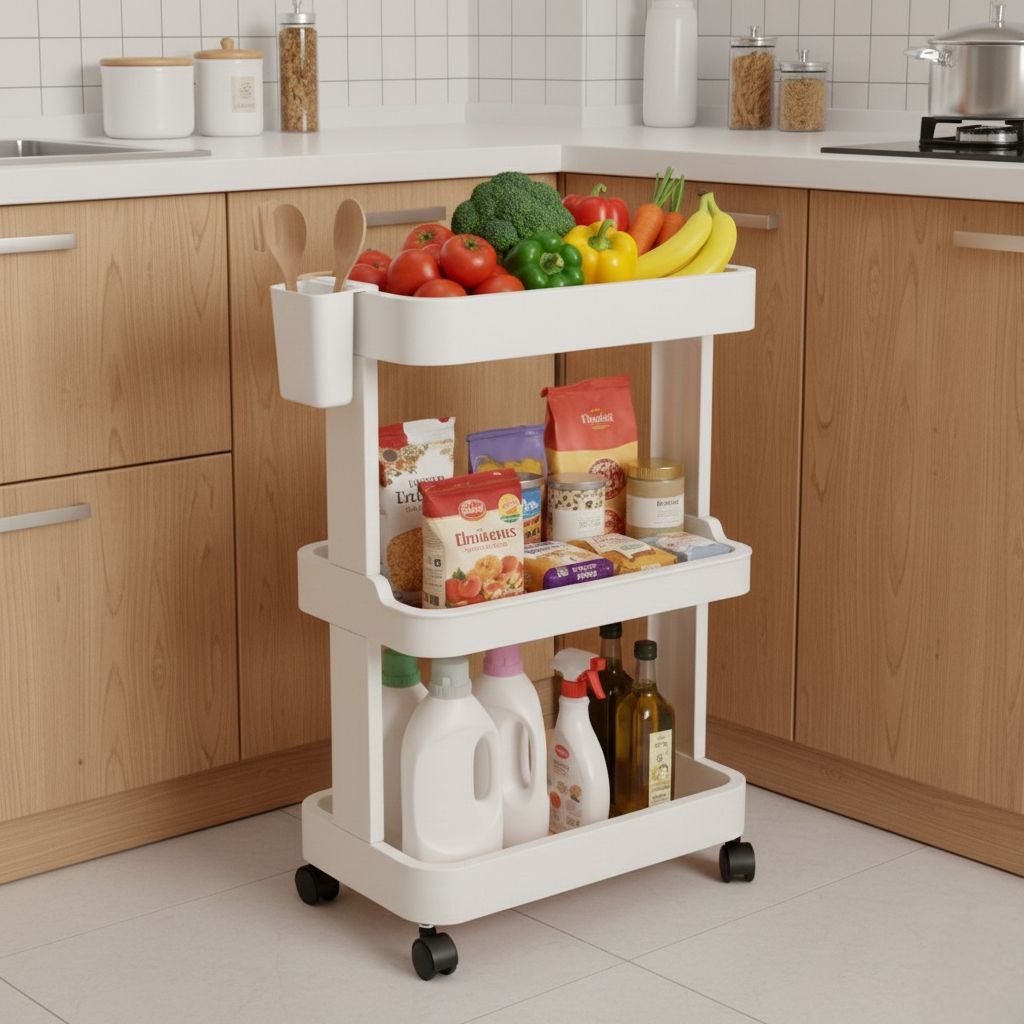 Étagère Mobile à 3 Niveaux