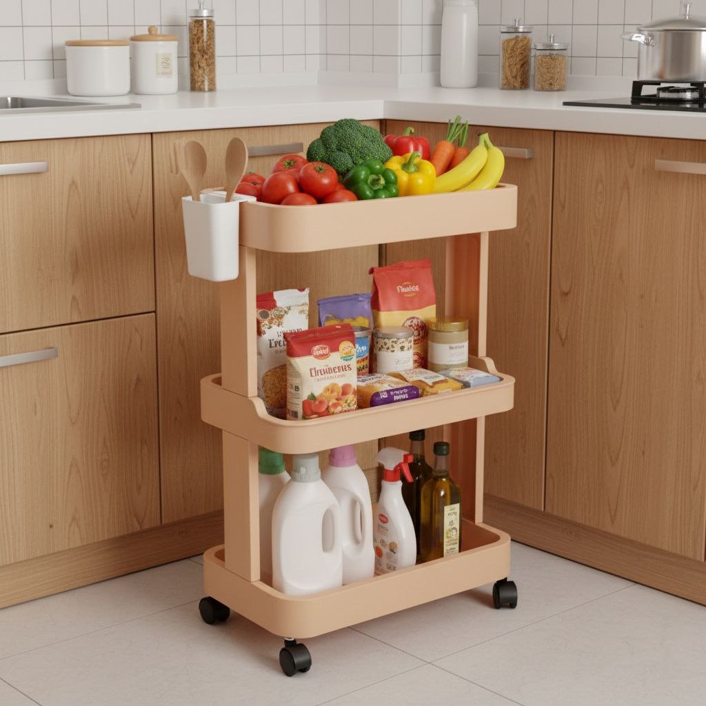 Étagère Mobile à 3 Niveaux